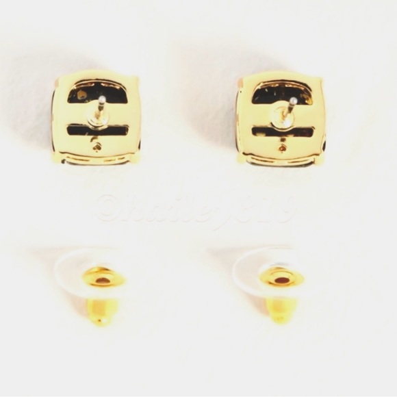 NWT kate spade ♠️ Black Gold Glitter
Squared Away Earrings - Picture 9 of 9